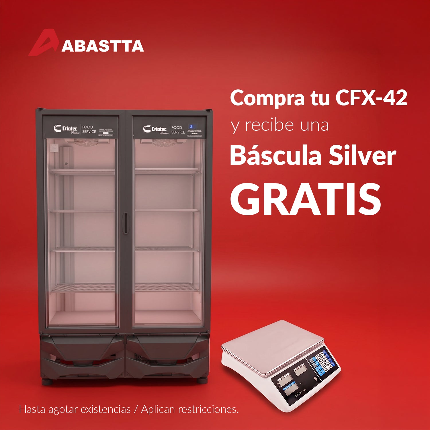 CFX-42 | Enfriador vertical para exhibición Criotec  con báscula Silver gratis