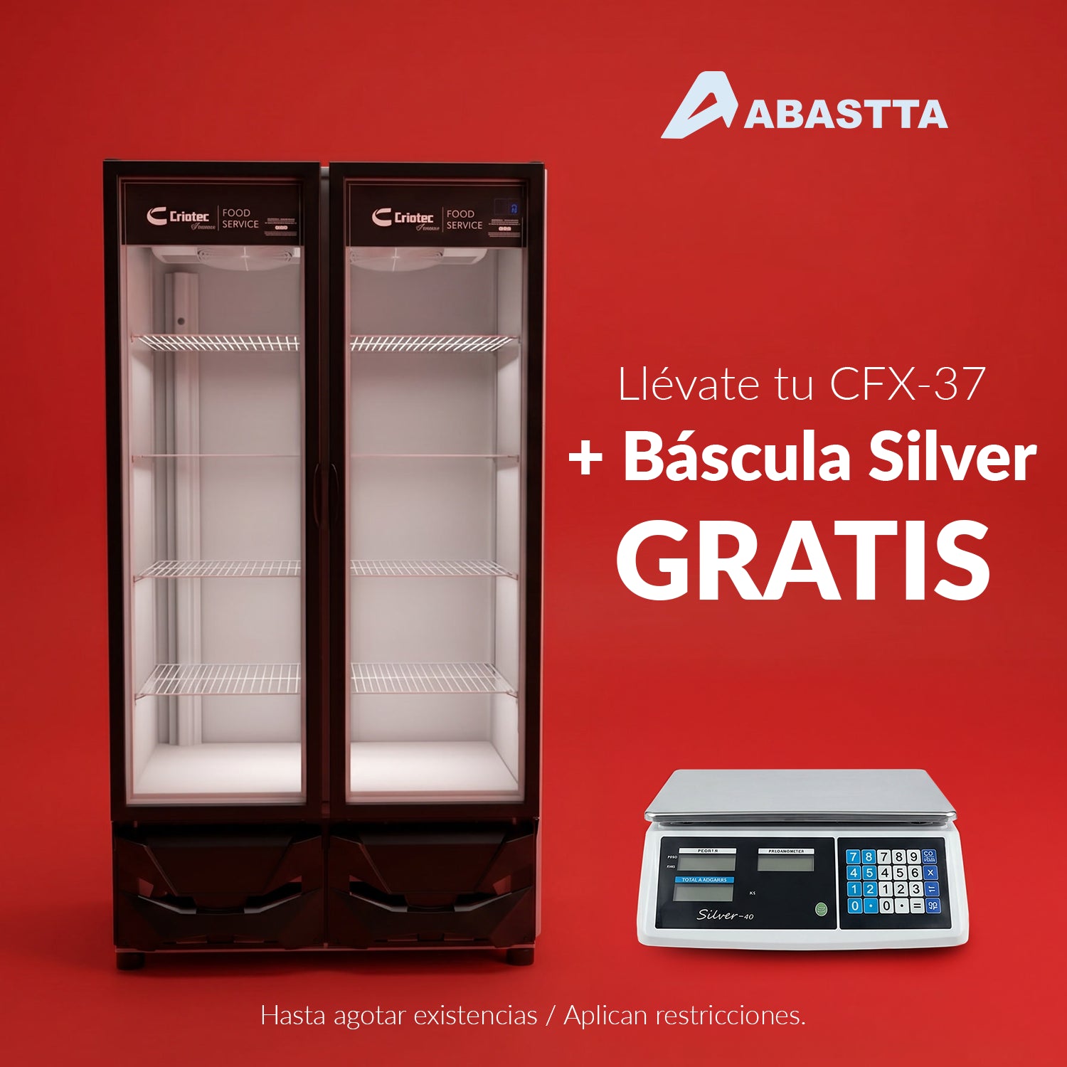 CFX-37 | Enfriador vertical para exhibición Criotec con báscula Silver gratis