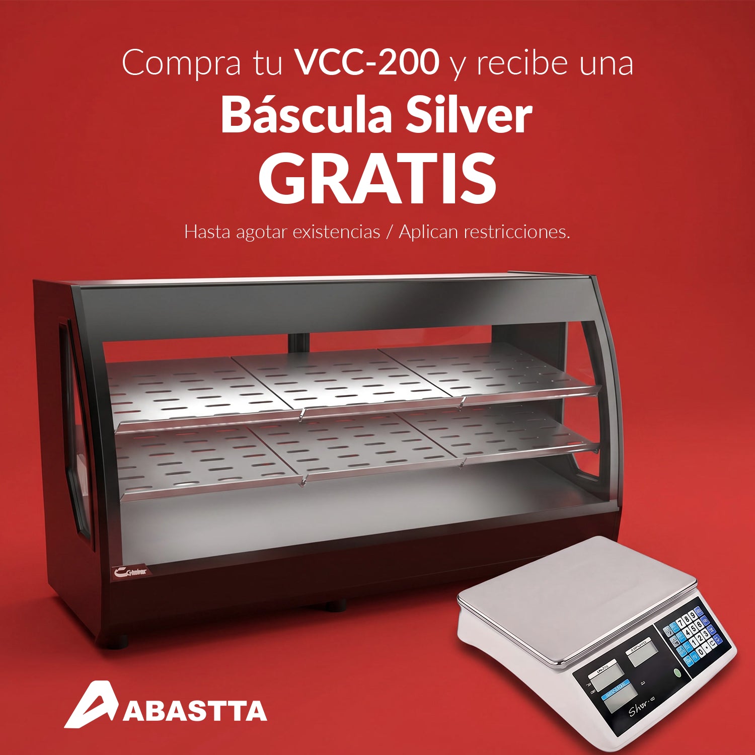 VCC-200 | Vitrina caliente para exhibición Criotec  con báscula Silver gratis