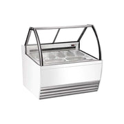 DW-13  | Vitrina exhibidora de helados Migsa 1500 W con 13 insertos de 5 L, frente curvo e iluminación LED