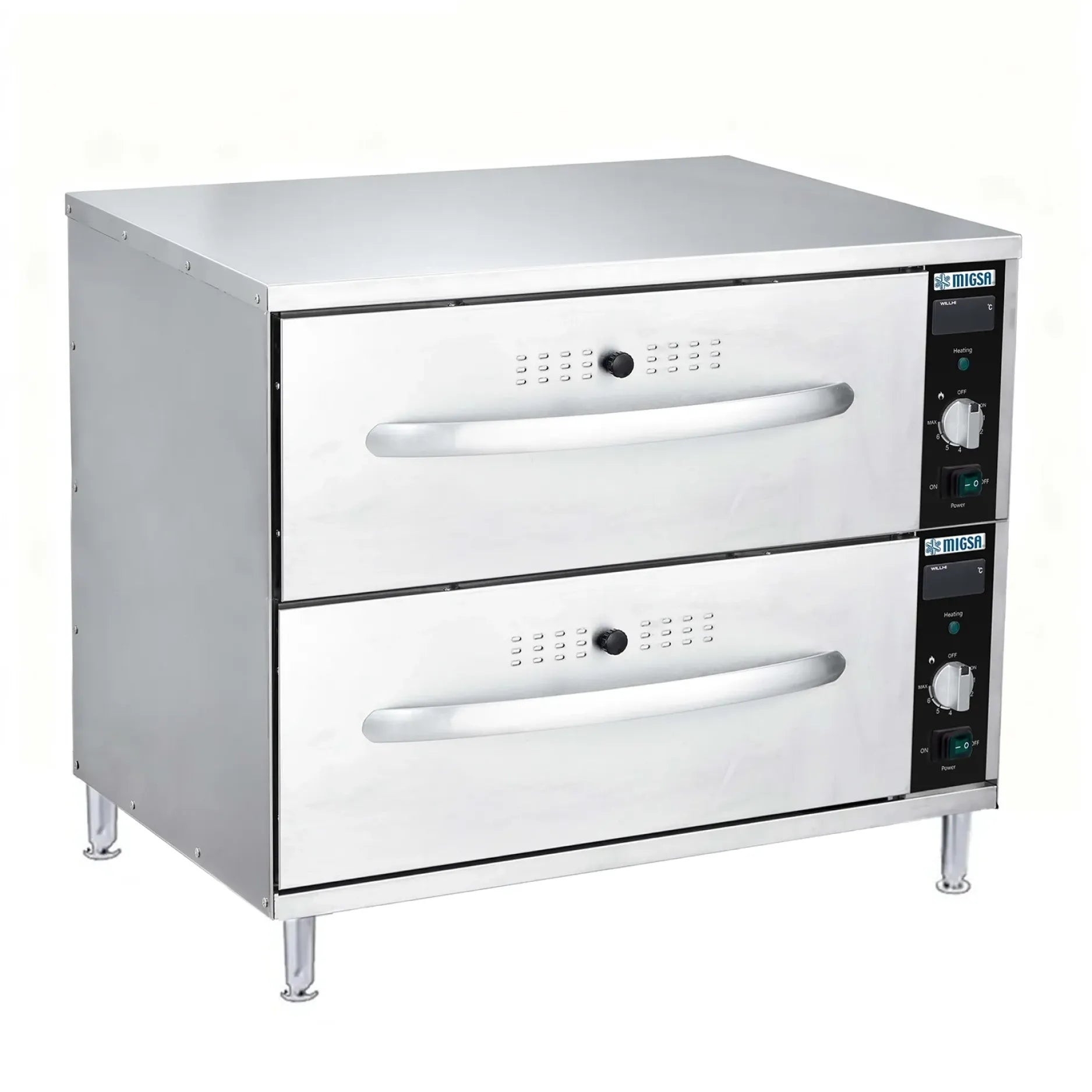 HW-82 | Calentador de alimentos eléctrico Migsa  con 2 cajones y control térmico ajustable