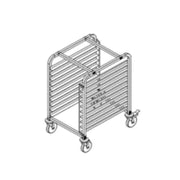 6063-T1  | Carro espiguero de aluminio Migsa para 10 charolas de 45 x 65 cm con ruedas con freno