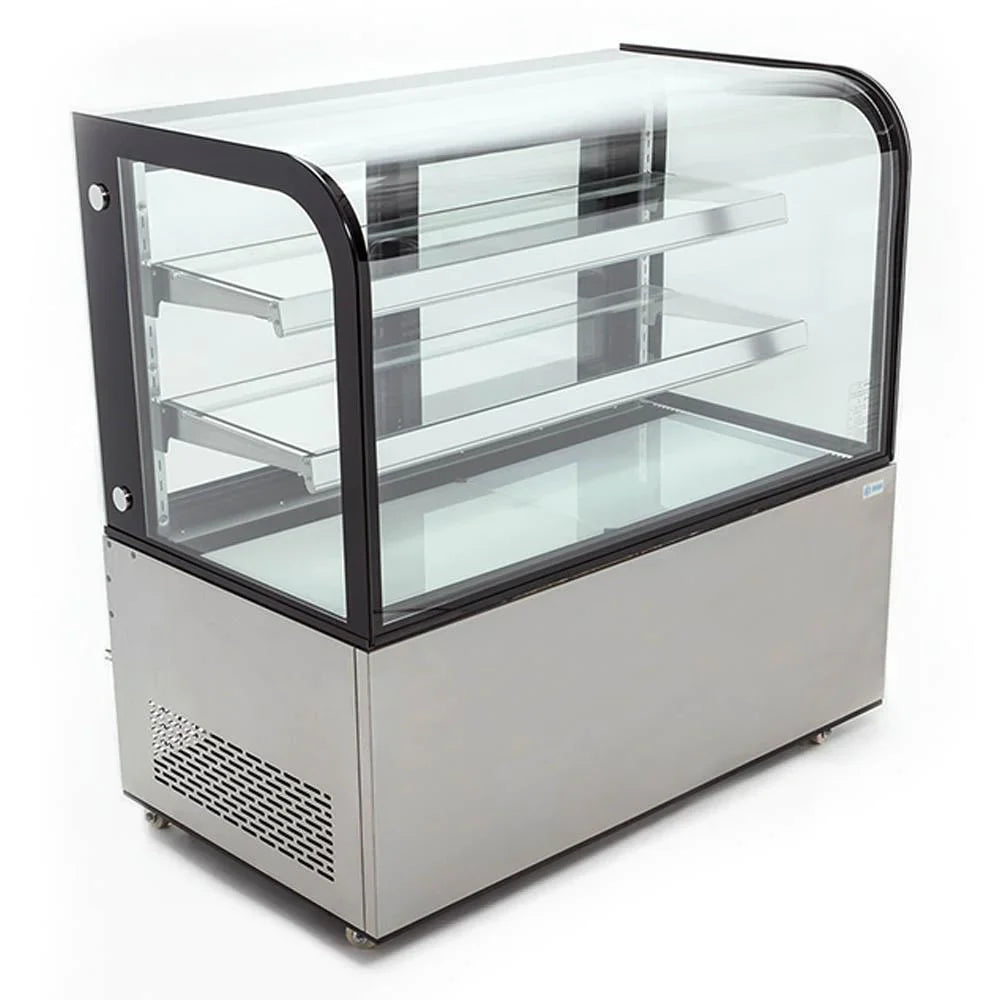 ARC-370Y | Vitrina refrigerada de piso Migsa 400 L con frente de 120 cm, cristal curvo e iluminación LED