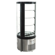 ARC-400R | Refrigerador vertical circular Migsa 400 L con laterales de cristal, entrepaños ajustables e iluminación LED