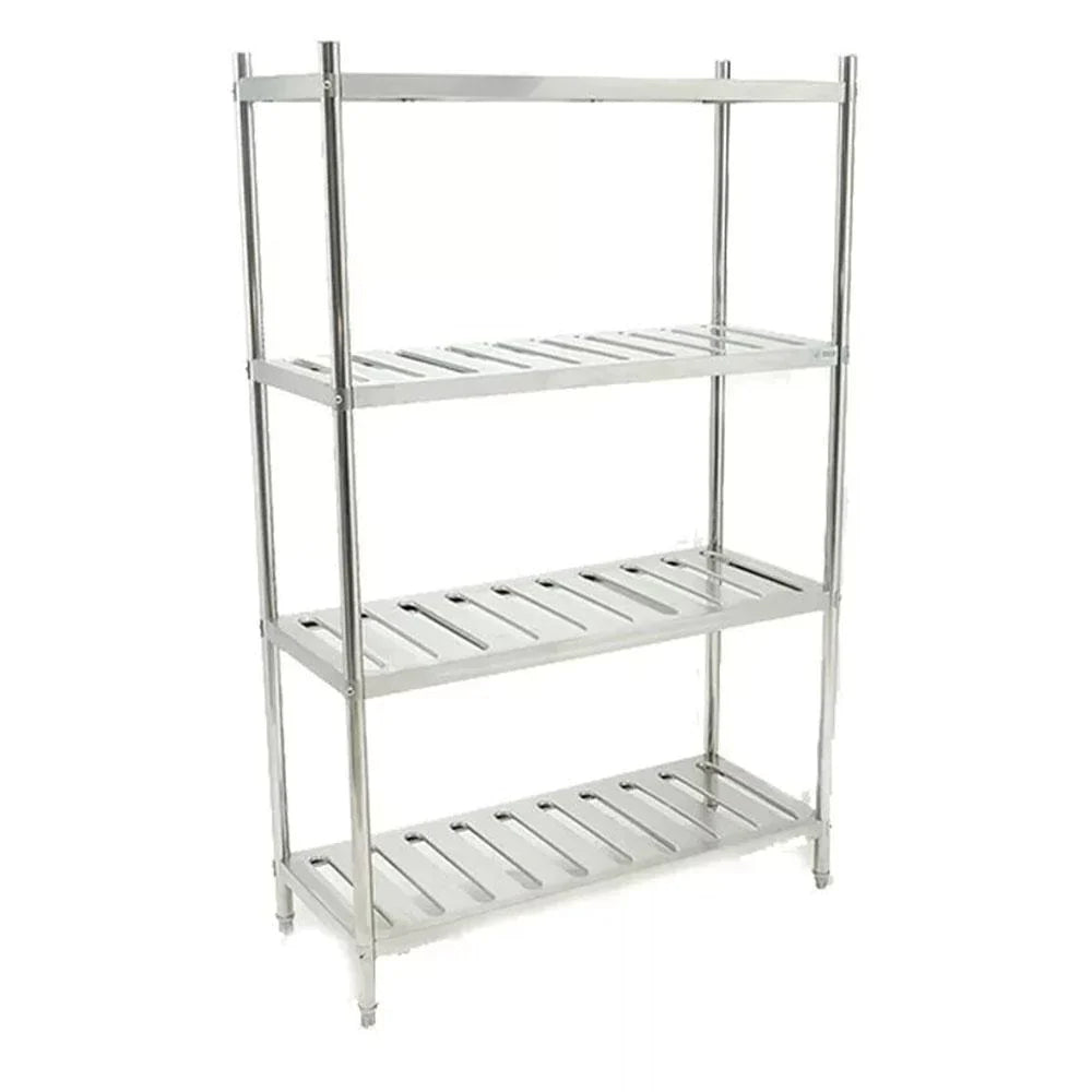 BN-R01 | Anaquel tipo marimba de acero inoxidable Migsa para ollas con 4 entrepaños