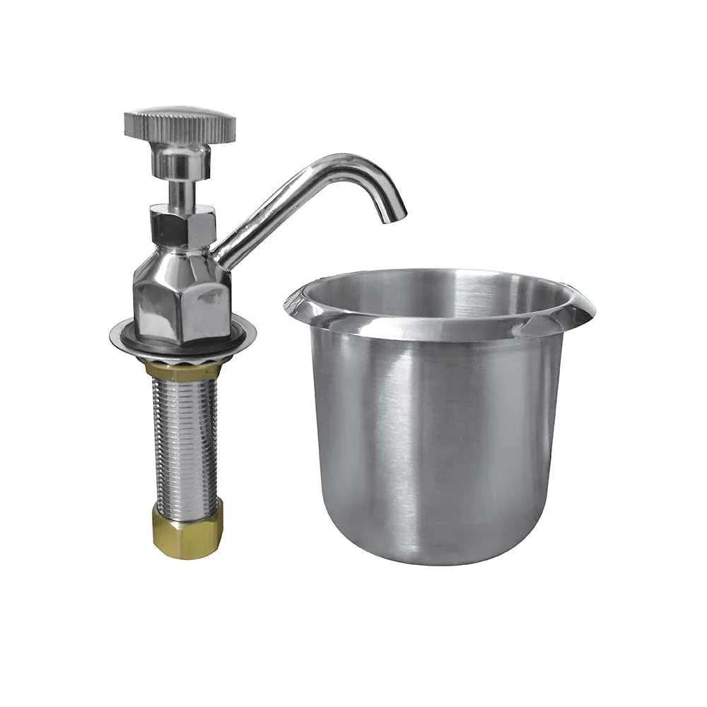 BX-002 | Llave de llenado con depósito dipper well Migsa para enjuague de cucharas de helado con drenaje inferior