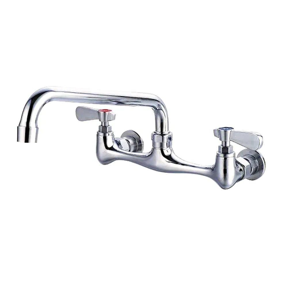 BXF-K12 | Llave mezcladora de pared Migsa de 8" con cuello de ganso de 12" y conexiones macho de 1/2" NPS