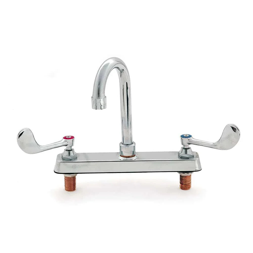 BXF-VW5G | Llave mezcladora de cubierta Migsa de 8" con aletas largas y cuello de ganso alto