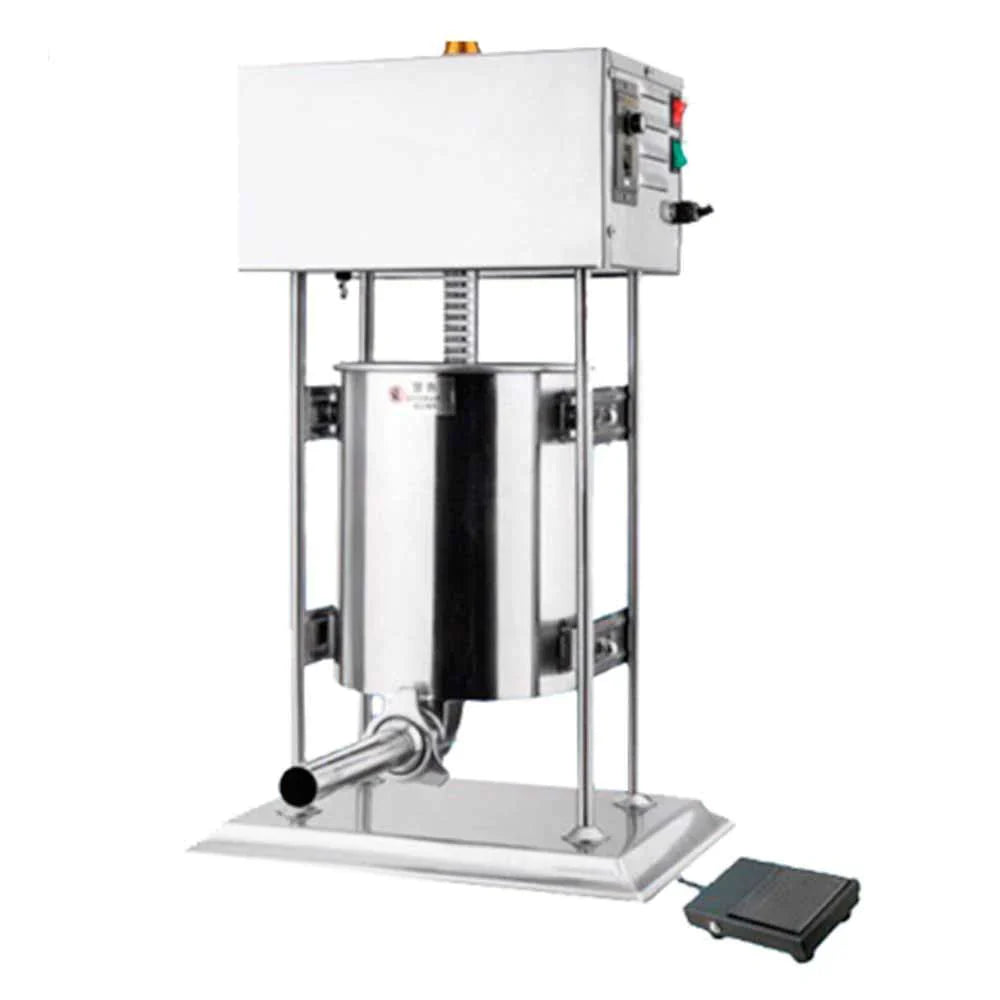 ESV-15 | Embutidora eléctrica vertical Migsa  15 L con pedal y 4 embudos ajustables