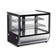GN-900HRT | Vitrina caliente sobre mostrador Migsa 140 L con cristal recto, 2 parrillas y puertas deslizables