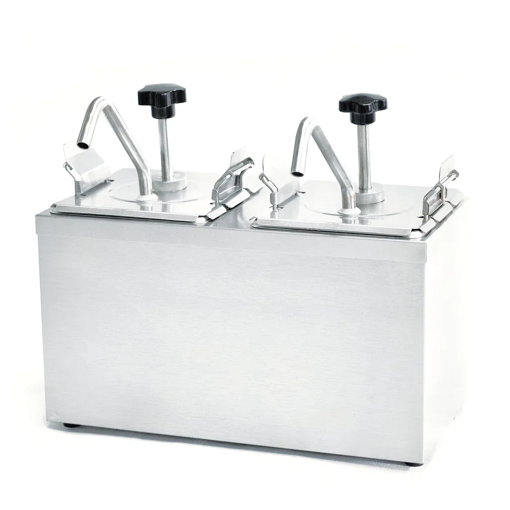 JZF-2 | Dispensador doble de condimentos Migsa 4.4 L con bombas de pistón desmontables