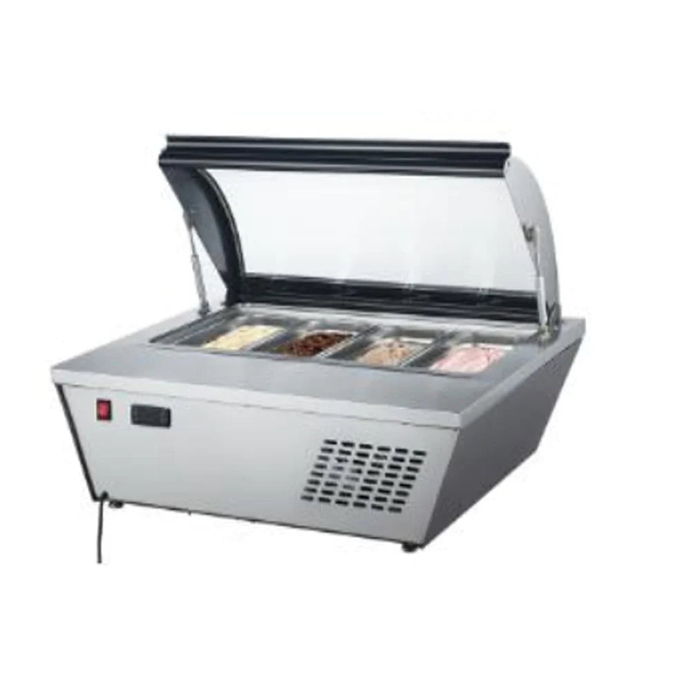 RTD-67L | Base congelada de sobremesa Migsa  para helados con 4 insertos y tapa de cristal