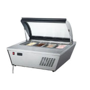 RTD-67L | Base congelada de sobremesa Migsa  para helados con 4 insertos y tapa de cristal