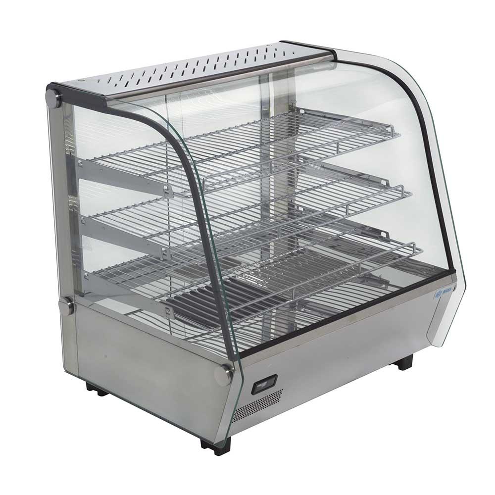 RTR-120L | Vitrina caliente sobre mostrador Migsa  120 L con frente de 67 cm, 2 entrepaños y depósito para vaporización