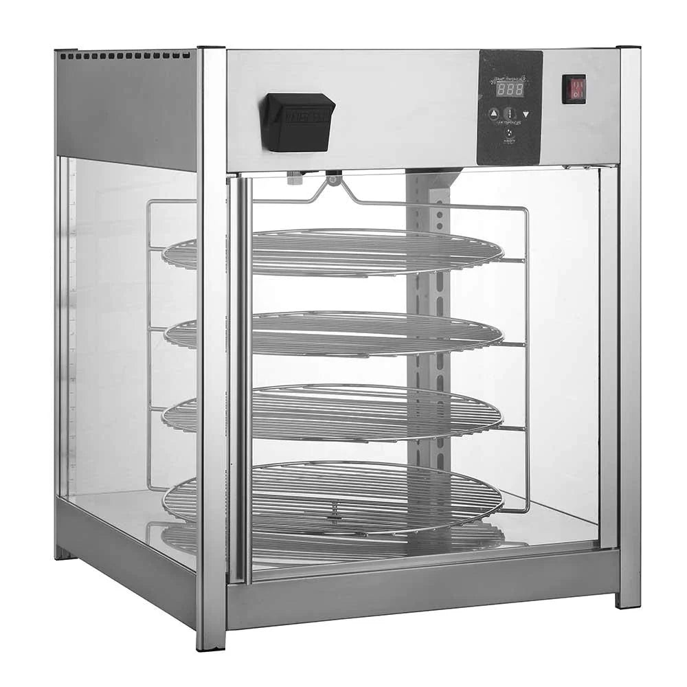 RTR-158L | Exhibidor y calentador de pizza con humedad Migsa 158 L con 4 niveles giratorios e iluminación LED
