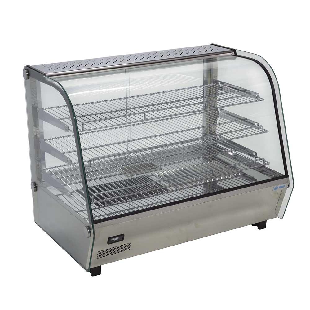 RTR-160L | Vitrina caliente sobre mostrador Migsa 160 L con frente de 90 cm, 2 entrepaños y depósito para vaporización