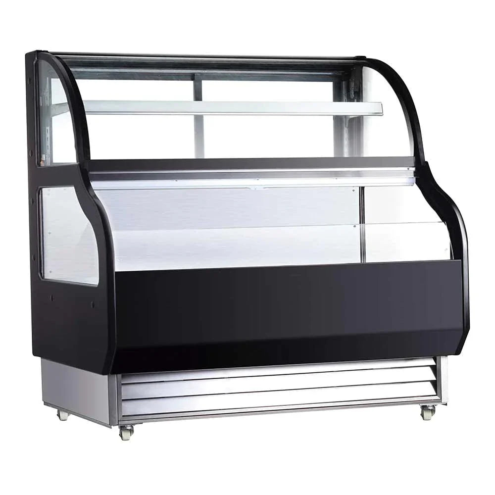 RTS-510L | Vitrina combinada refrigerada Migsa  570 L cerrada y abierta con puertas corredizas, cortina nocturna e iluminación LED