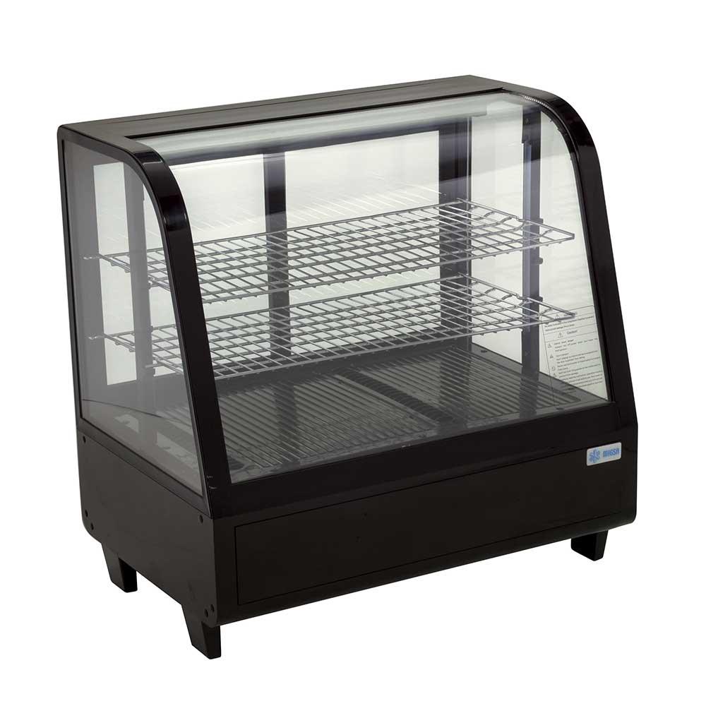 RTW-100L | Vitrina refrigerada de cristal curvo sobre mostrador Migsa 100 L con iluminación LED y control digital de temperatura