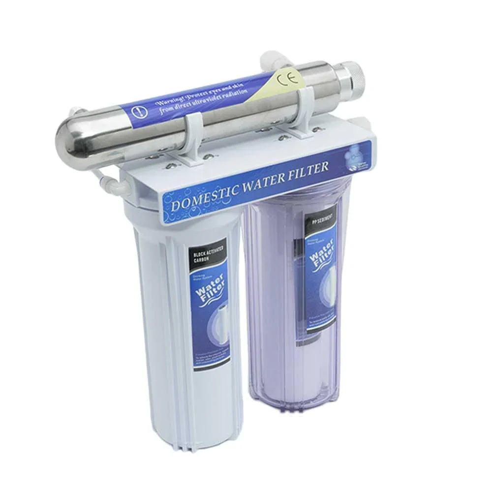 US212W | Sistema purificador de agua Migsa con 2 bujías, luz UV y flujo de 8 L/min