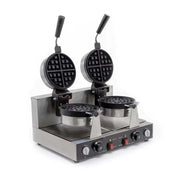 UWBX-2  | Wafflera belga giratoria doble Migsa 1600 W con 6 piezas, platos de teflón y termostato ajustable