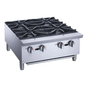 XRB-4-MG | Parrilla comercial a gas Migsa con 4 quemadores de 112000 BTU/h y parrillas de fundición