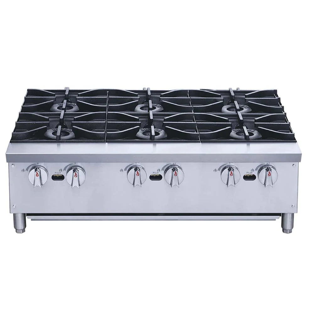 XRB-6-MG | Parrilla comercial a gas Migsa  con 6 quemadores de 168000 BTU/h y parrillas de fundición