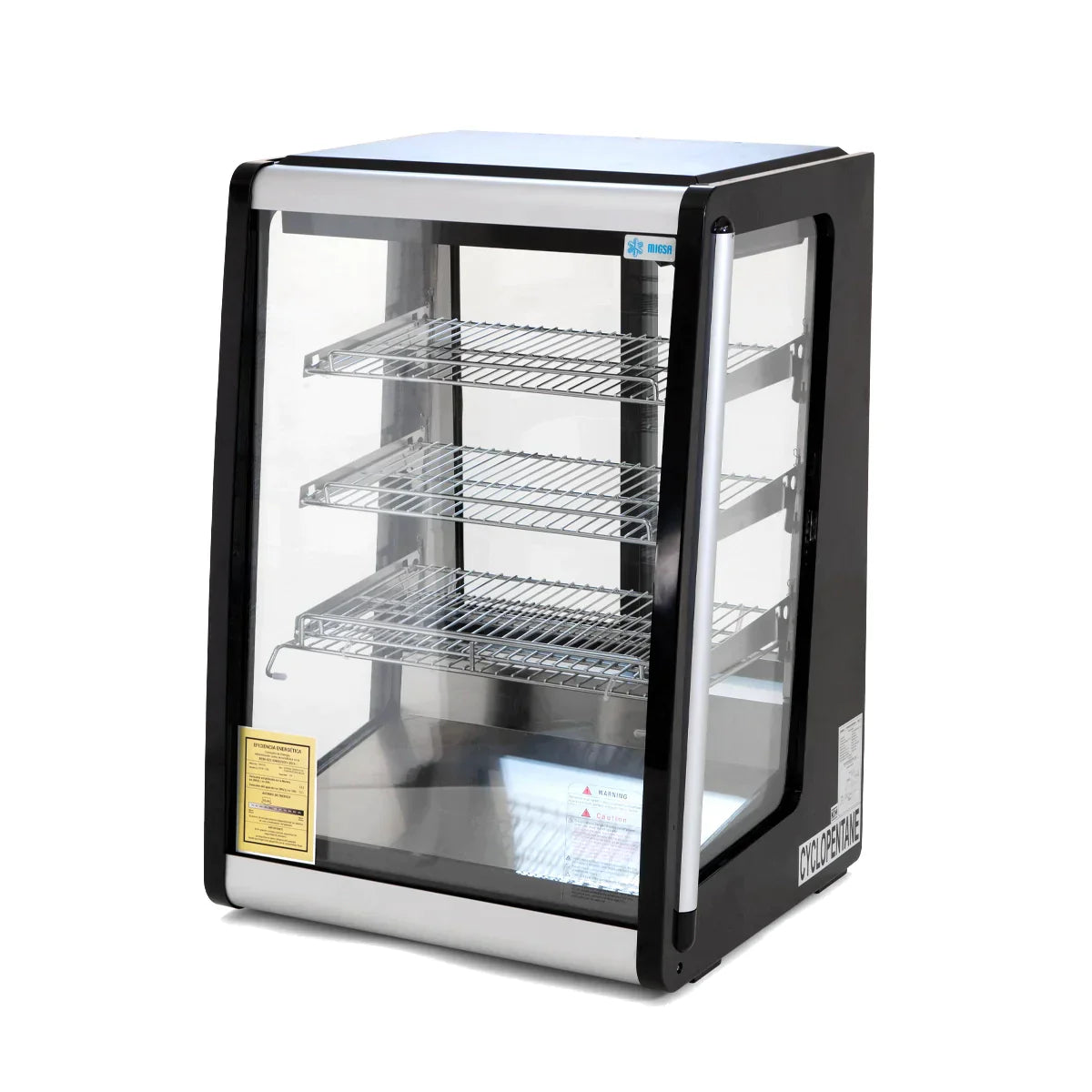 RTW129L | Vitrina refrigerada sobre mesa alta Migsa  129 L con temperatura de 2 a 12 °C y refrigerante R290