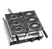 WDR-3 | Wafflera de figura anatómica Migsa 1600 W con 3 piezas, platos de teflón y termostato ajustable
