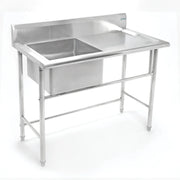 BN-S09 | Fregadero industrial sencillo de acero inoxidable Migsa con 1 tarja de 45 x 45 x 28 cm y regatones ajustables