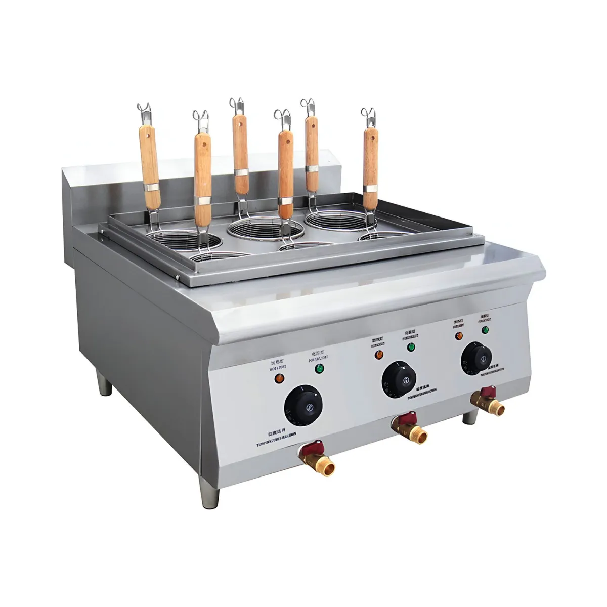 BN600-E605 | Cocedor de pastas eléctrico Migsa 4.2 kW con 3 tinas y 6 canastillas