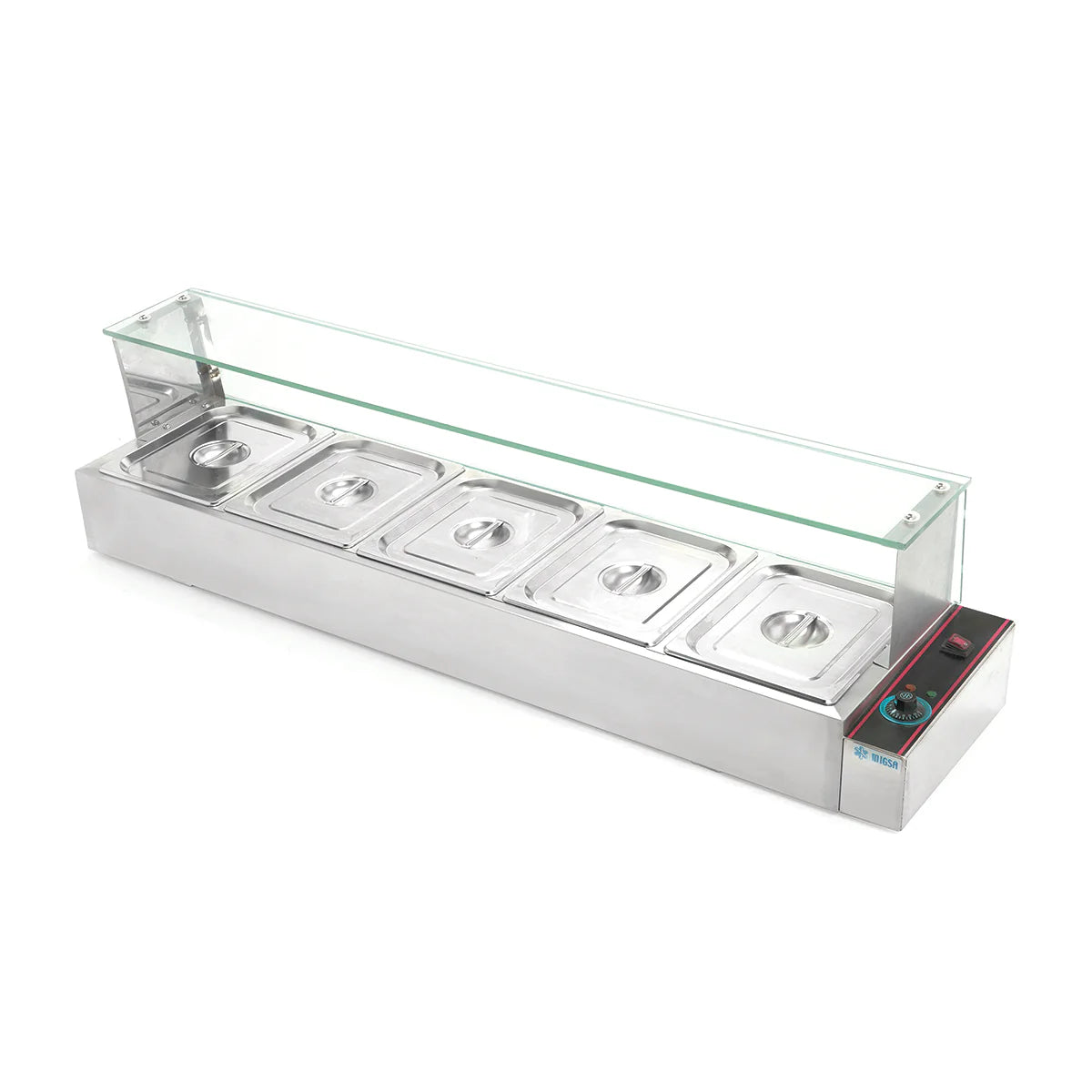 BN-B24 | Baño María eléctrico Migsa  1000 W con 5 insertos y tapas