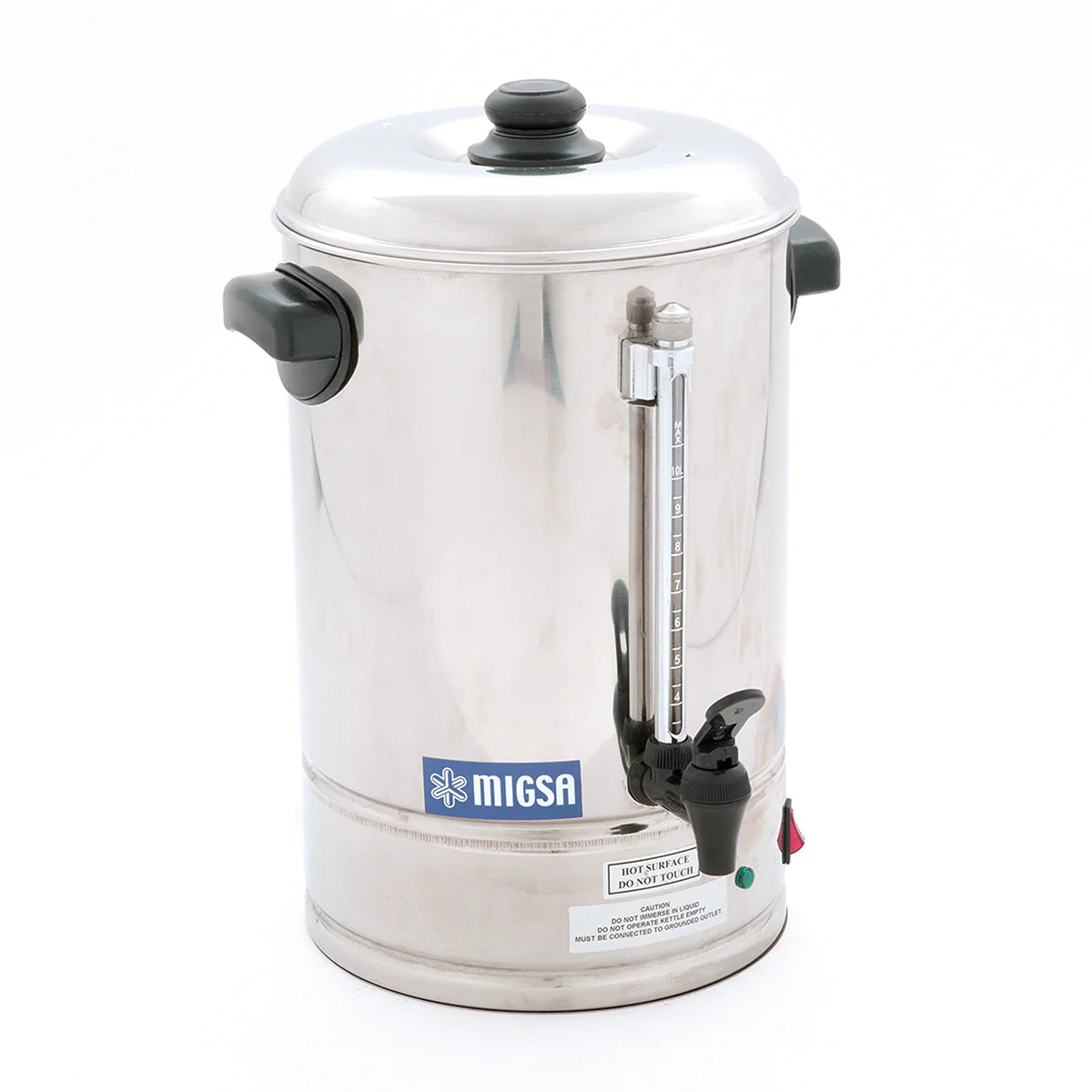 CP-10 | Cafetera percoladora eléctrica Migsa 10 L para 60 tazas con cuerpo de acero inoxidable
