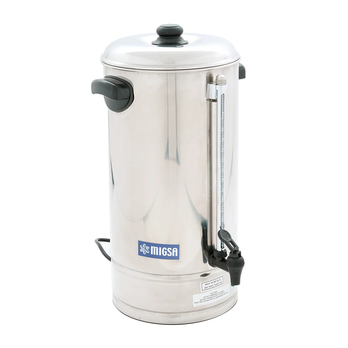 CP-15 | Cafetera percoladora eléctrica Migsa 15 L para 90 tazas con cuerpo de acero inoxidable