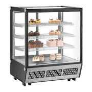 CW-145 | Vitrina refrigerada de cristal recto Migsa  145 L con 4 niveles, puertas corredizas e iluminación LED