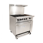DCR36-6Q | Estufa comercial a gas Migsa  con 6 quemadores y horno con respaldo