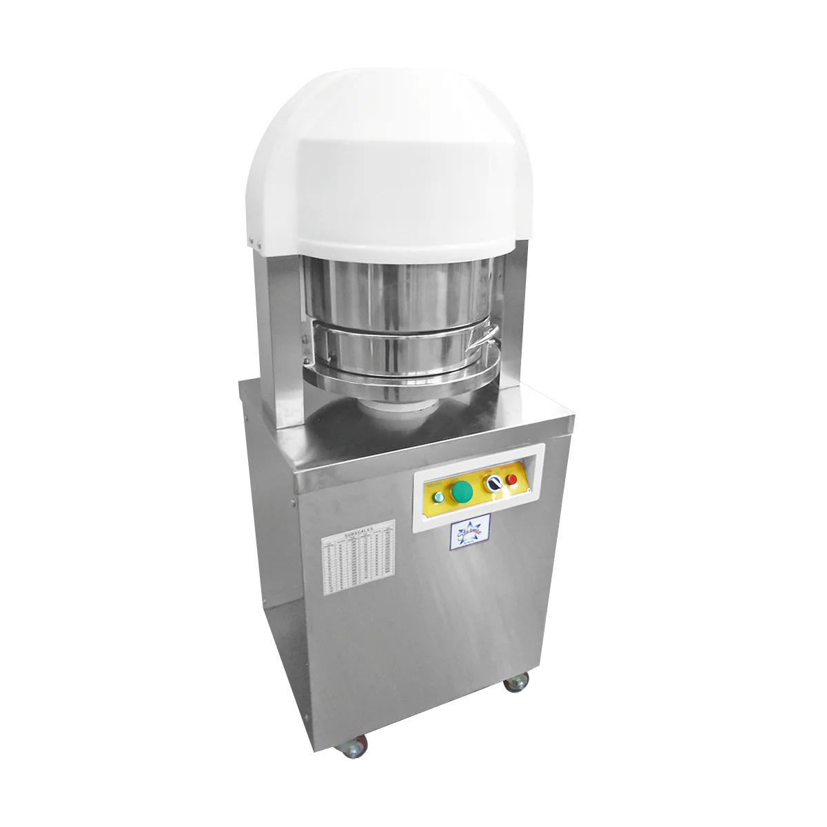 DQB-36 | Cortadora divisora semiautomática de masa Migsa para 36 porciones de 30 a 140 g con ruedas