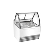 DW-7 | Vitrina exhibidora de helados Migsa 1300 W con 7 insertos de 5 L, frente curvo e iluminación LED