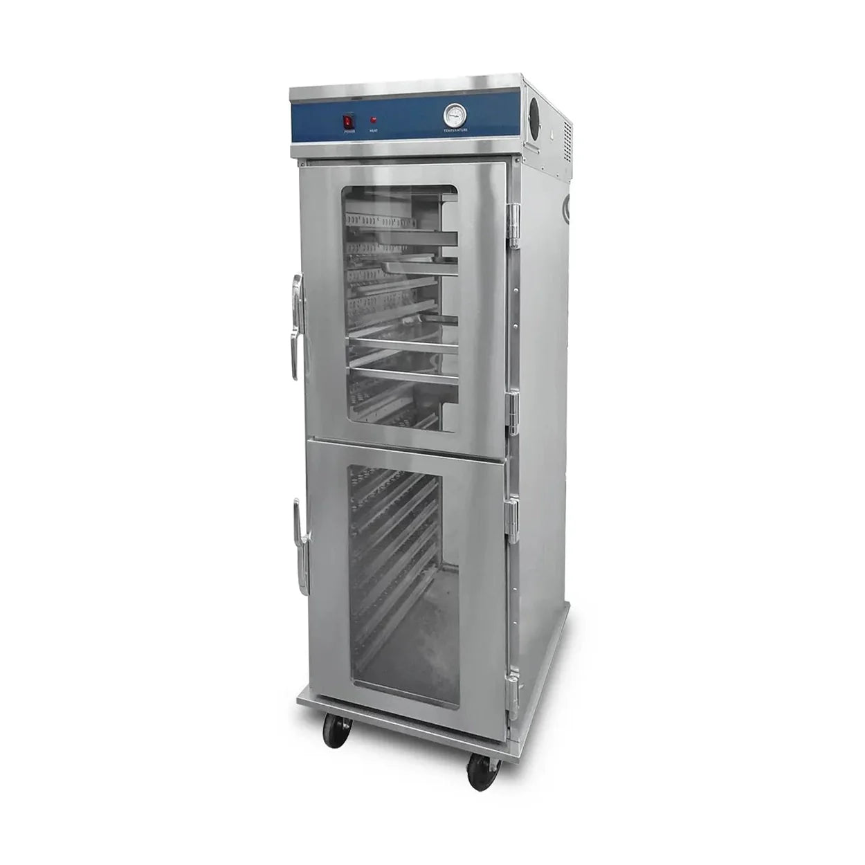 ECONOHOLD-UP | Carro calentón passthrough de alimentos Migsa 2.2 kW con 15 guías y 4 puertas con ventana
