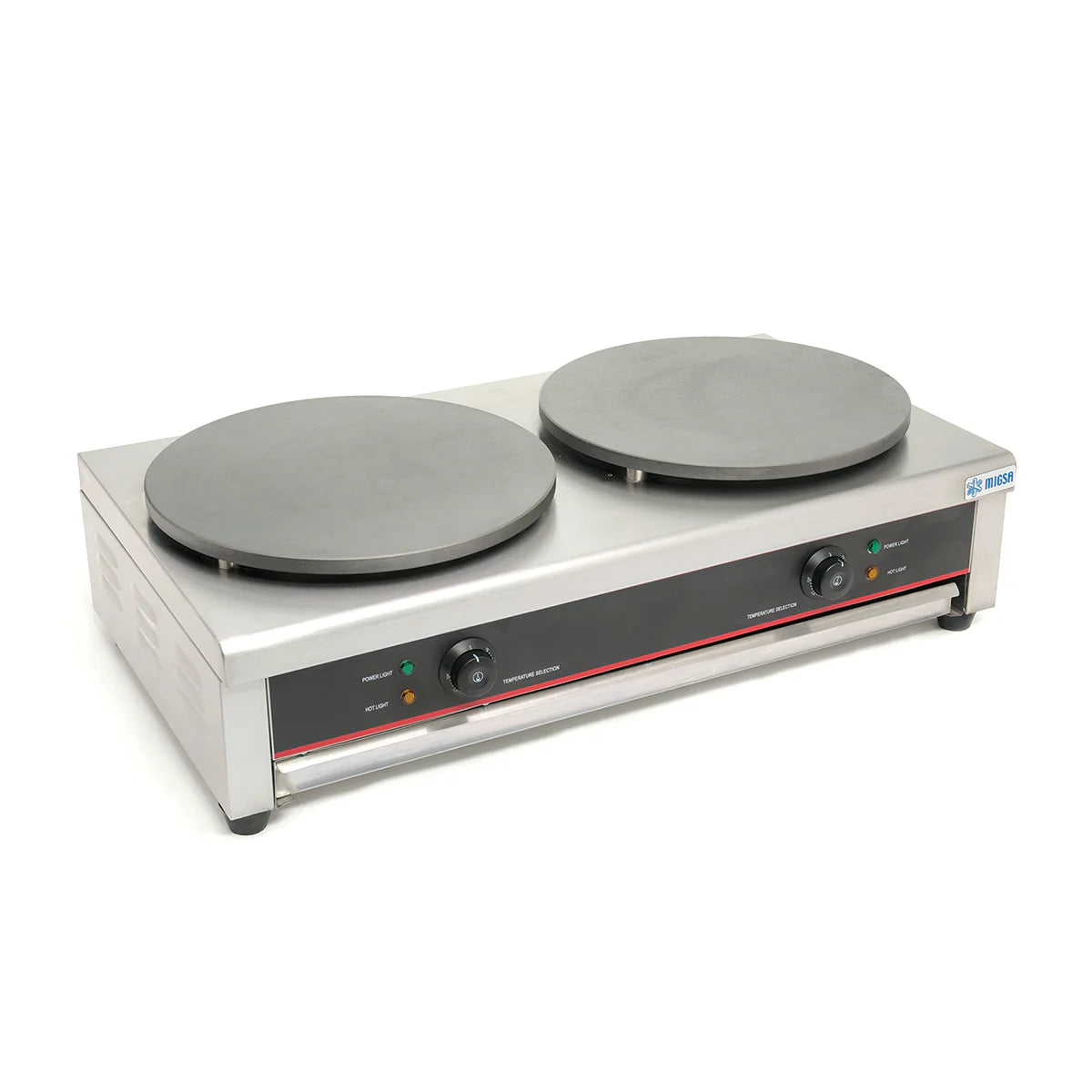 EM-2  | Crepera doble eléctrica Migsa 5.5 kW con 2 platos de teflón de 40 cm y termostatos