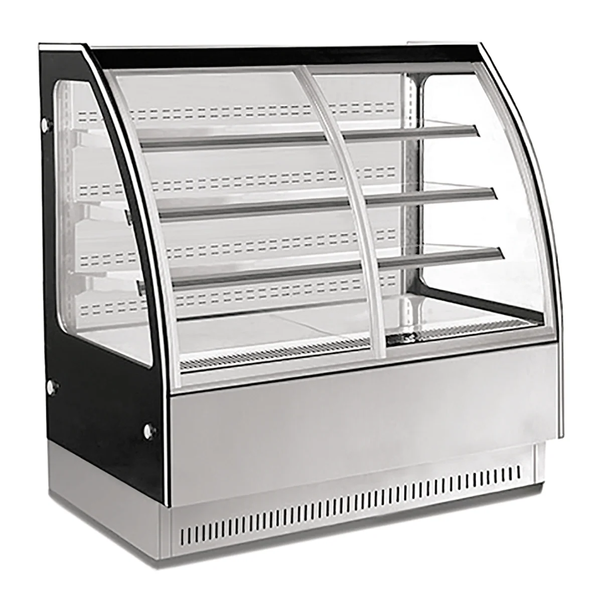 GN-1500Y3 | Vitrina refrigerada tipo mural Migsa  con 2 puertas curvas, 3 entrepaños e iluminación LED