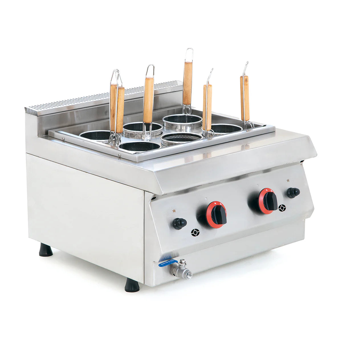HGL-610 | Cocedor de pastas modular a gas Migsa con 6 canastillas y válvula de drenado