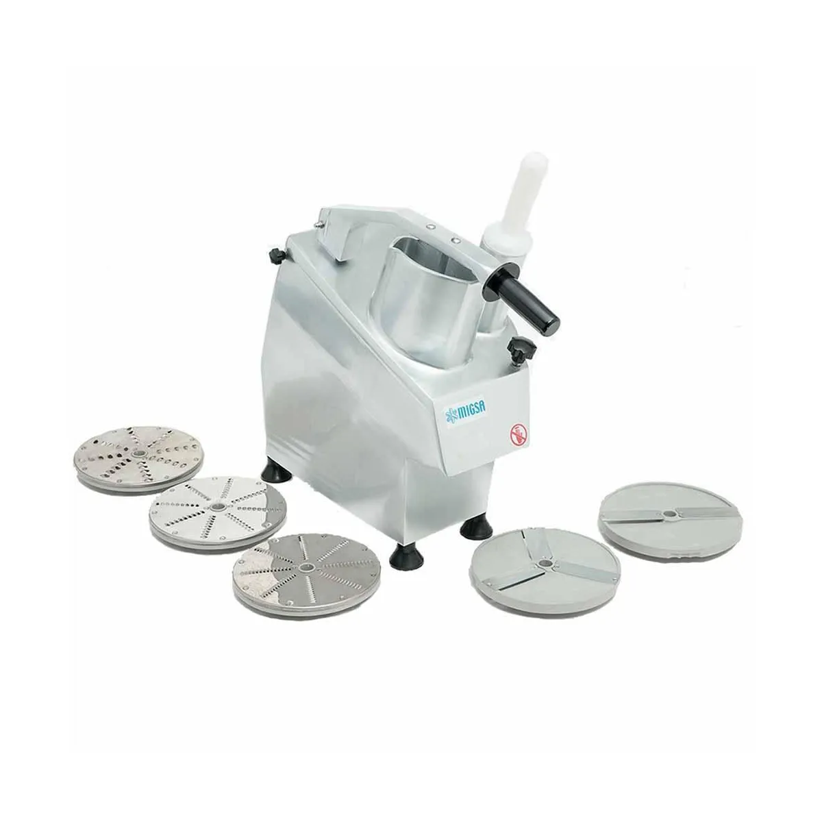 HLC-300 | Procesador de vegetales Migsa 550 W con 5 discos y doble sistema empujador