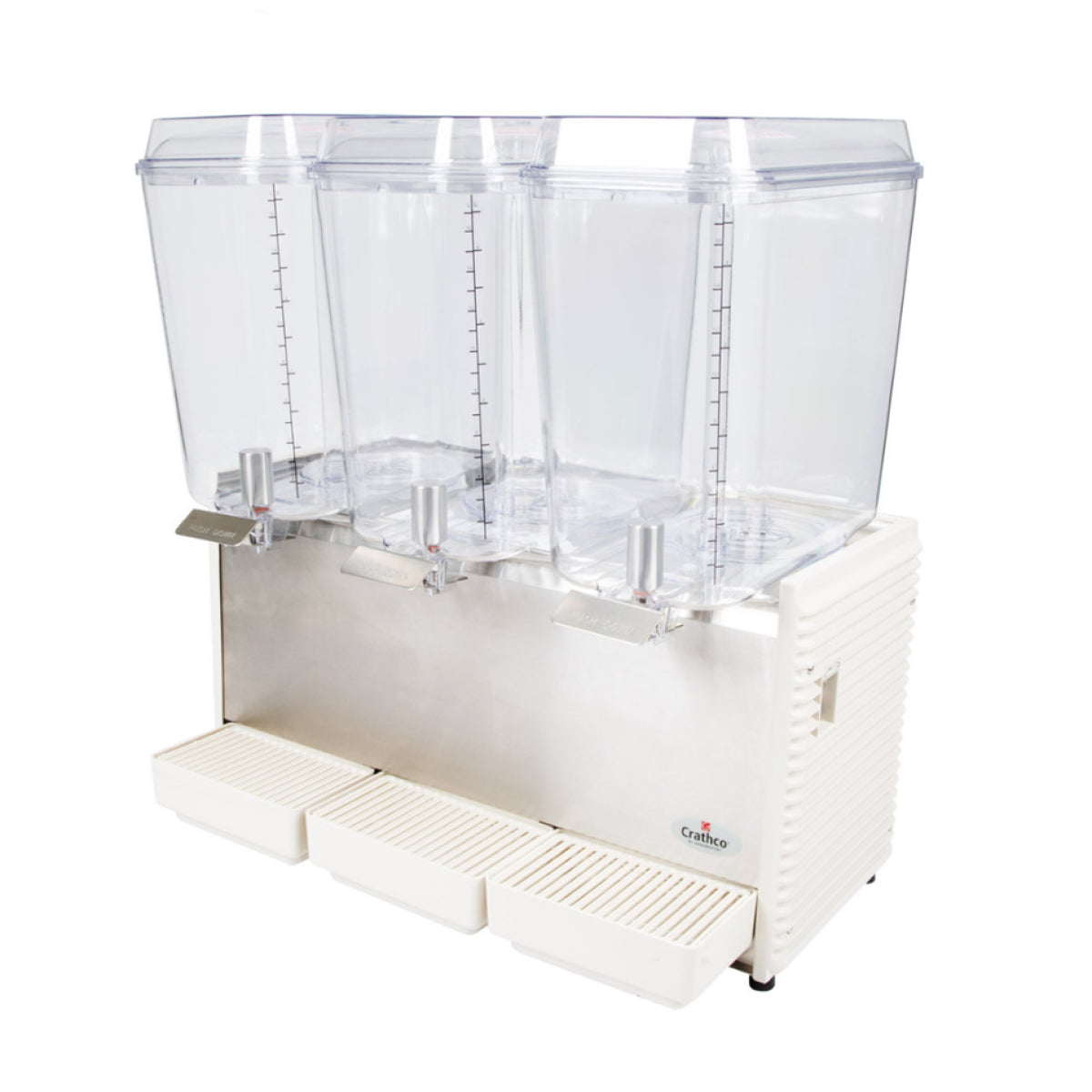 D35-4  | Dispensador triple de jugos con pulpa Crathco 56.7 L con sistema antiderrames y acero inoxidable