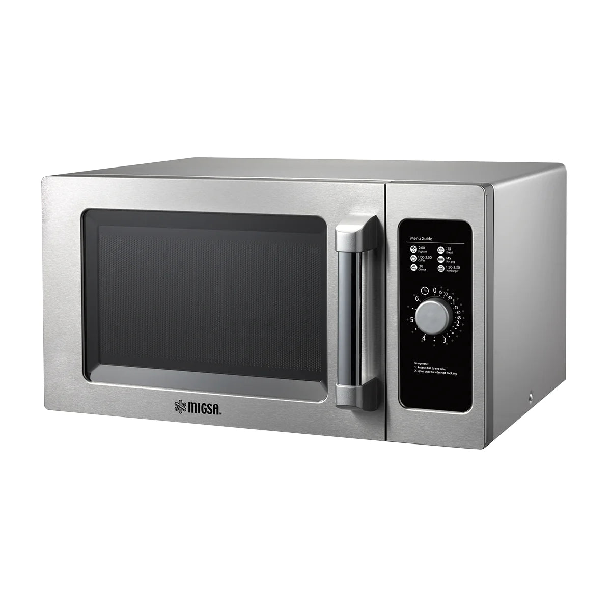 MC09A | Horno de microondas comercial análogo Migsa 25 L con potencia de 1000 W y 5 niveles de potencia