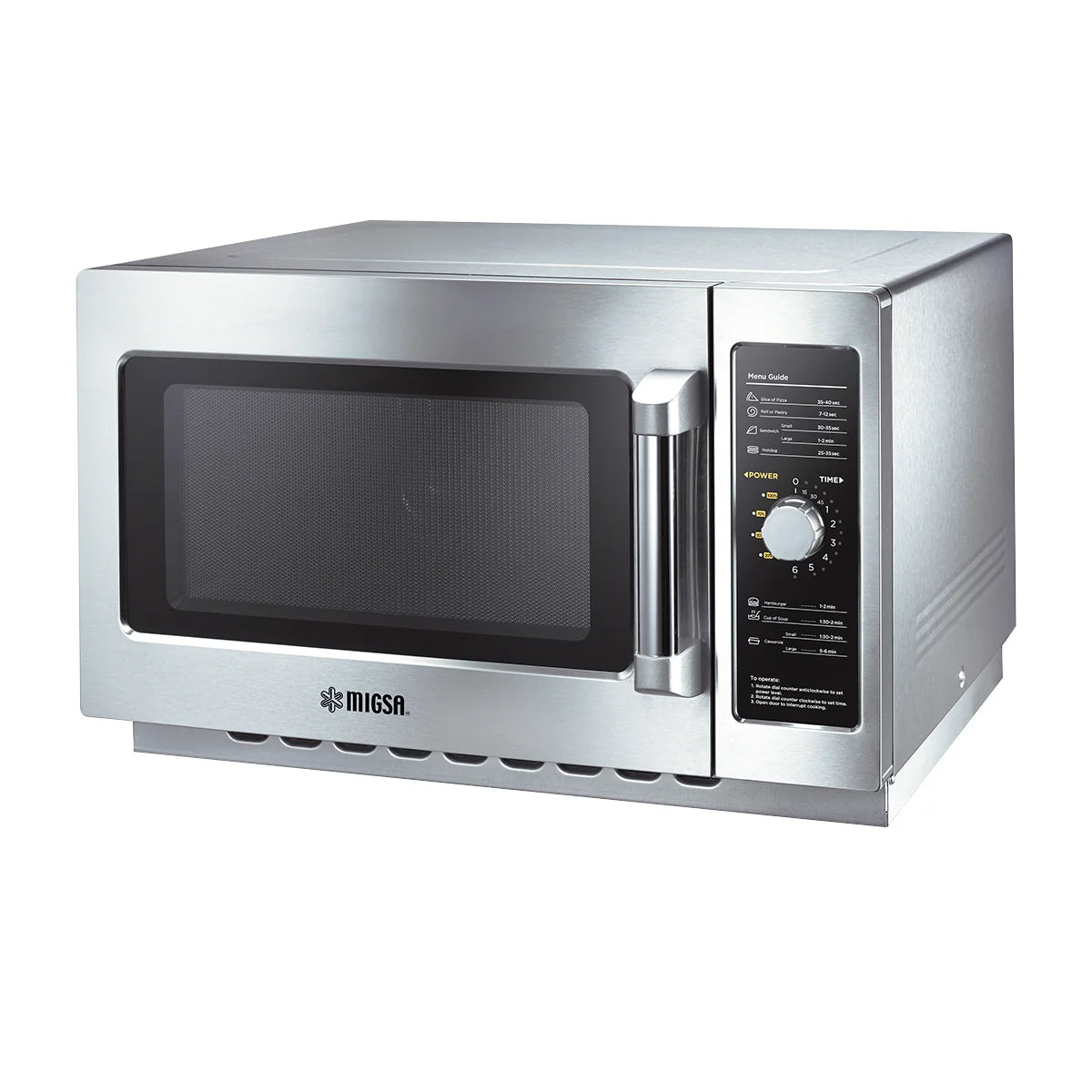 MC12A | Horno de microondas comercial análogo Migsa  34 L con potencia de 1000 W y 5 niveles de potencia