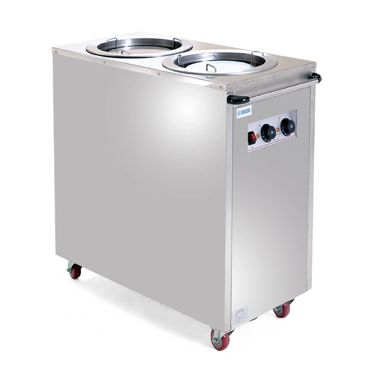 MCP-2 | Calentador eléctrico doble de platos Migsa 0.8 kW con capacidad hasta 75 platos por sección