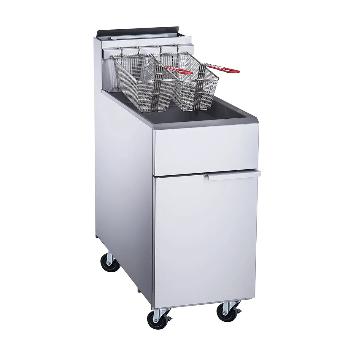 MGEF-4-MG | Freidora comercial a gas natural Migsa  22 L con 4 quemadores y 2 canastillas