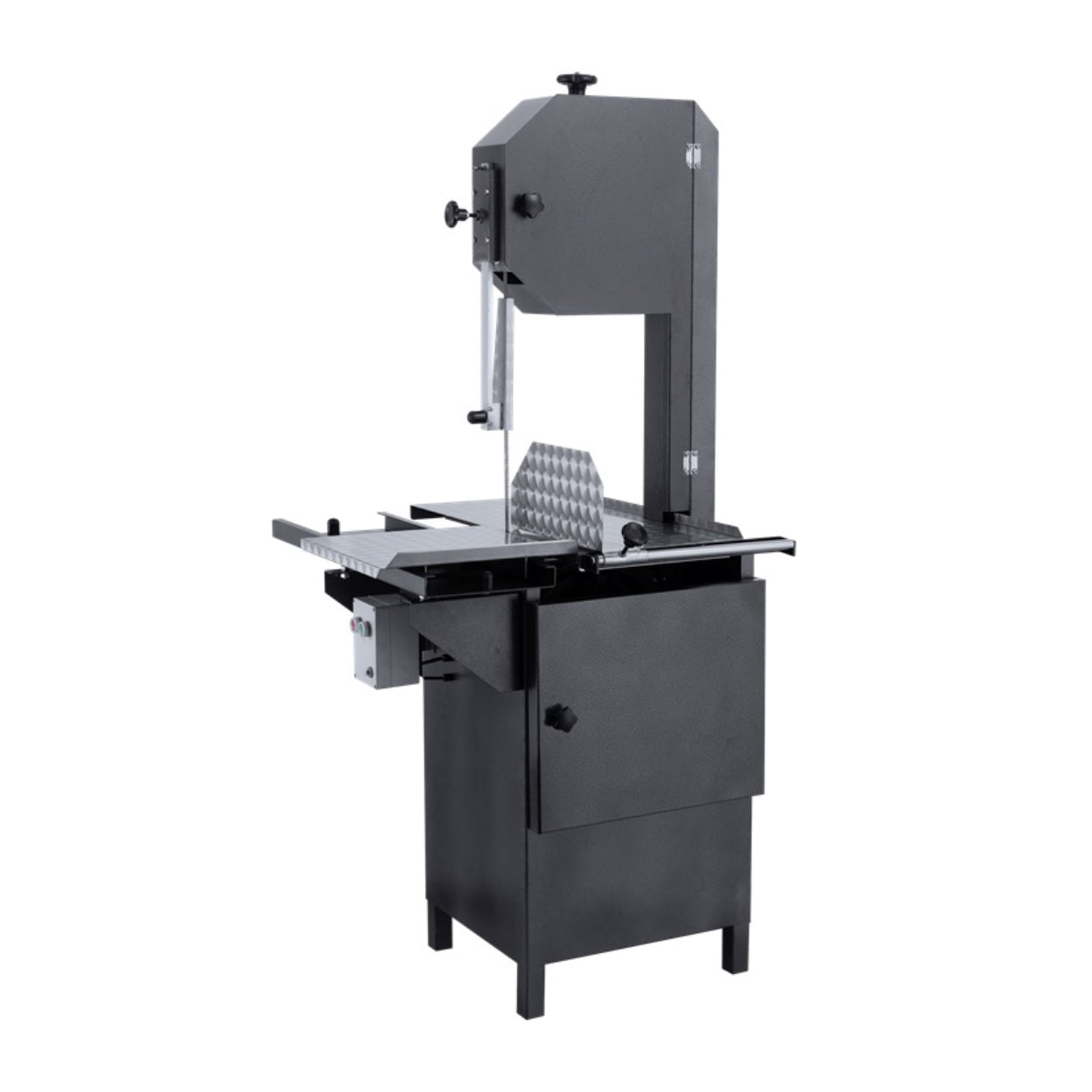NHD-2850 | Sierra de carne y hueso de piso Migsa  2 HP con cinta de 2850 mm y mesa de acero inoxidable