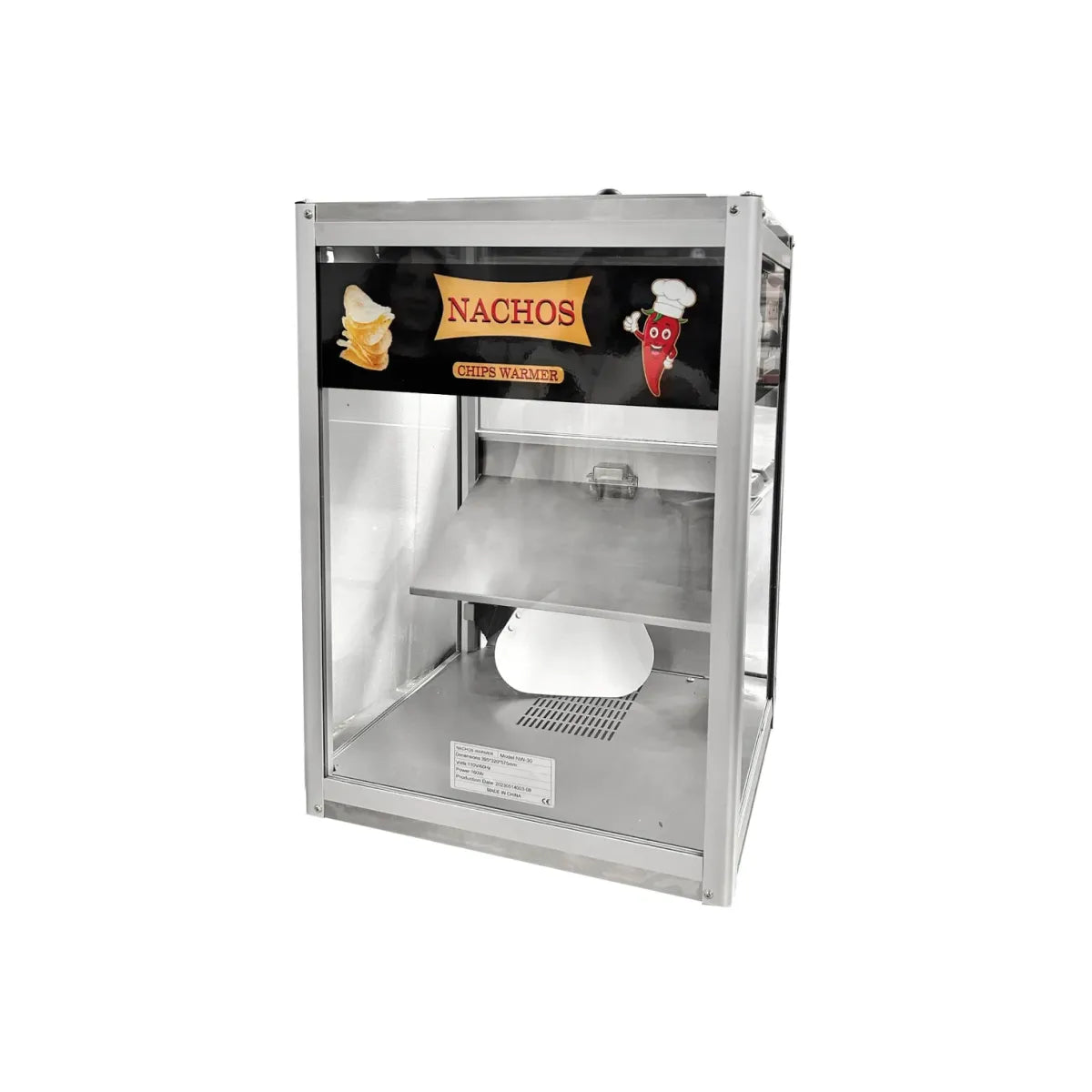 NW-30 | Exhibidor y calentador de nachos Migsa 160 W con capacidad de 4 kg e iluminación interior