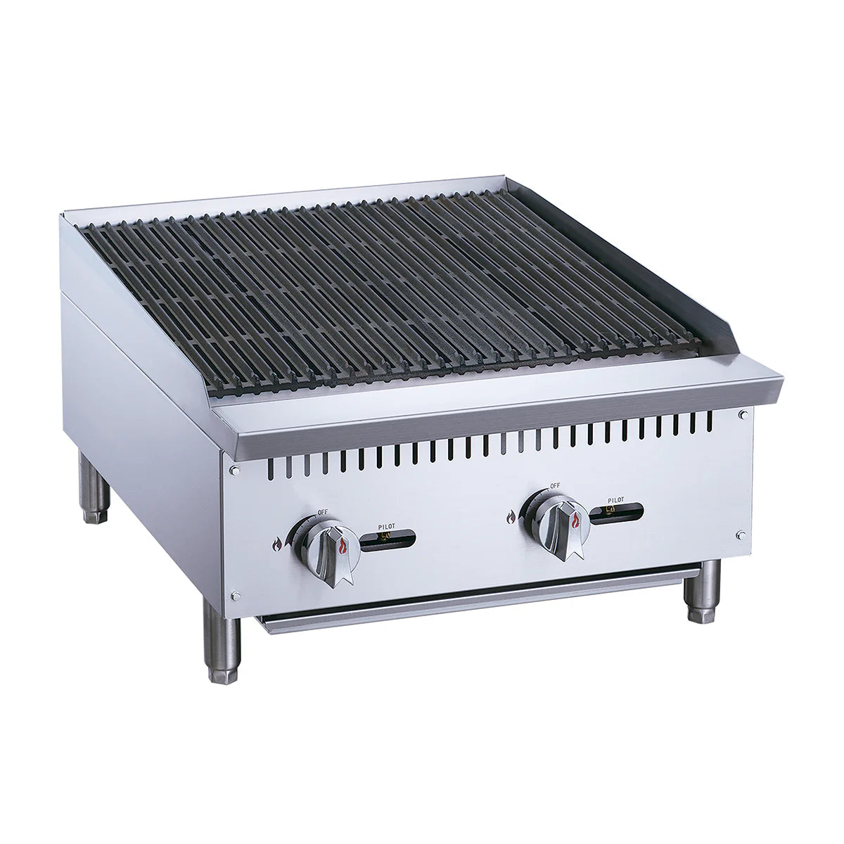 RFS-24-MG | Asador comercial a gas Migsa de 2 quemadores radiantes en acero inoxidable